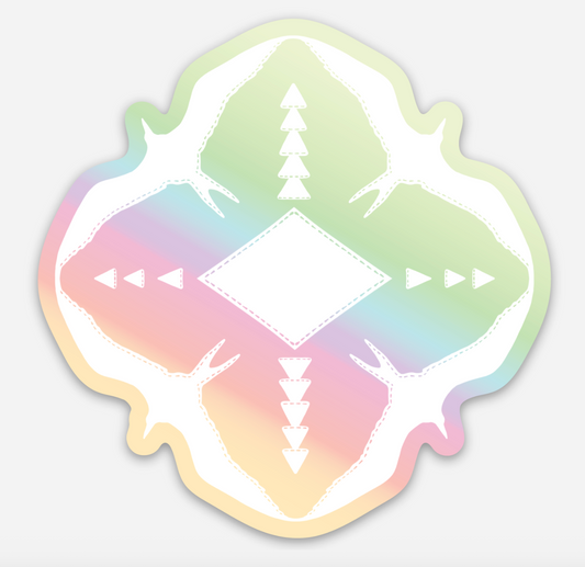 WHITE HŌʻAILONA HOLOGRAPHIC STICKER